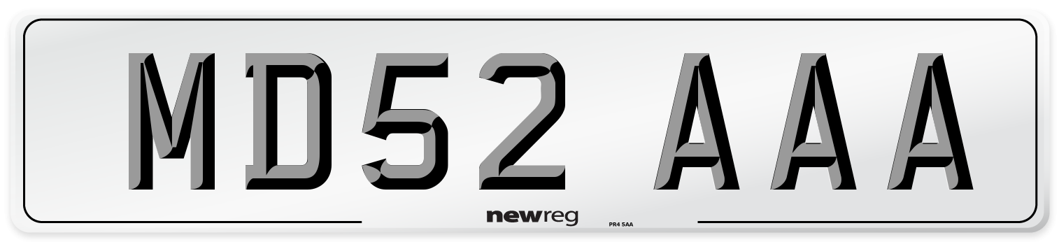 MD52 AAA Number Plate from New Reg